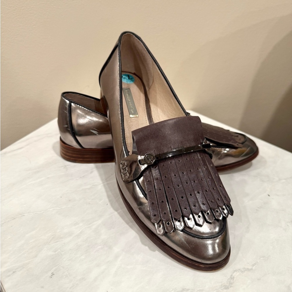 🔥 Louise Et Cie Metallic Loafers with Fringe Detail🔥